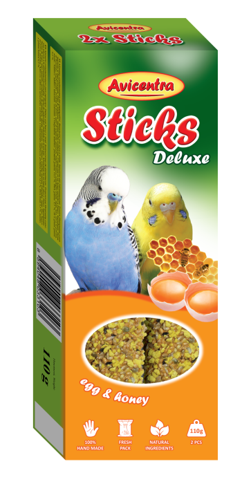 Sticks deluxe with egg & honey for budgies