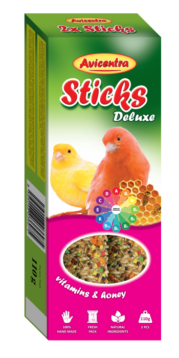 Sticks deluxe with vitamins & honey for canaries