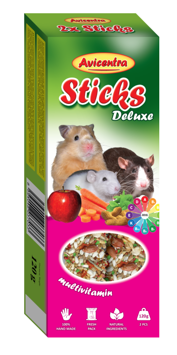 Tyčinky deluxe multivitamin pro křečky, potkany a myši