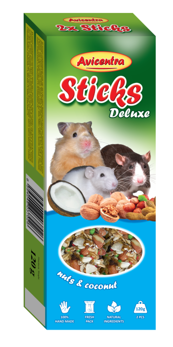 Sticks deluxe with nuts & coconut for hamsters, rats and mices