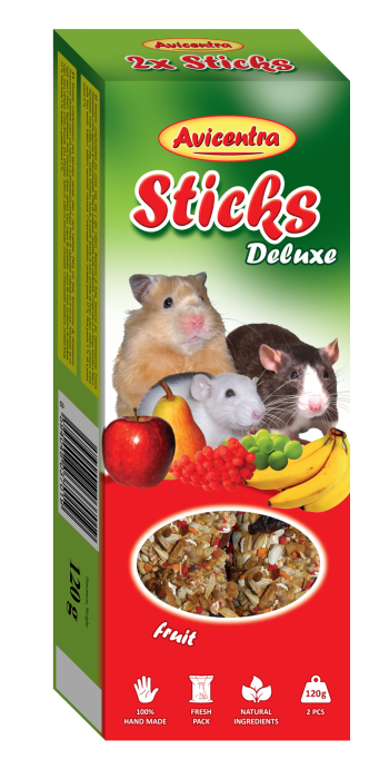 Tyčinky deluxe s ovocem pro křečky, potkany a myši