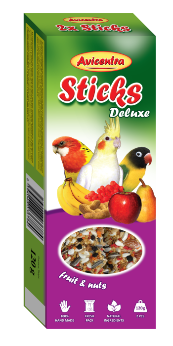 Sticks deluxe with fruit & nuts for big parakeets