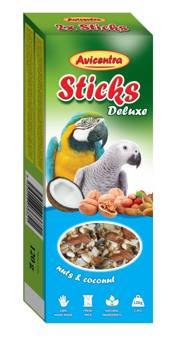 Sticks deluxe with nuts & coconut for parrots