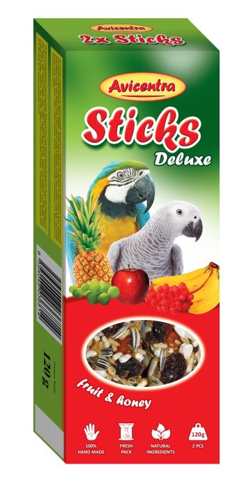 Sticks deluxe with fruit & honey for parrots
